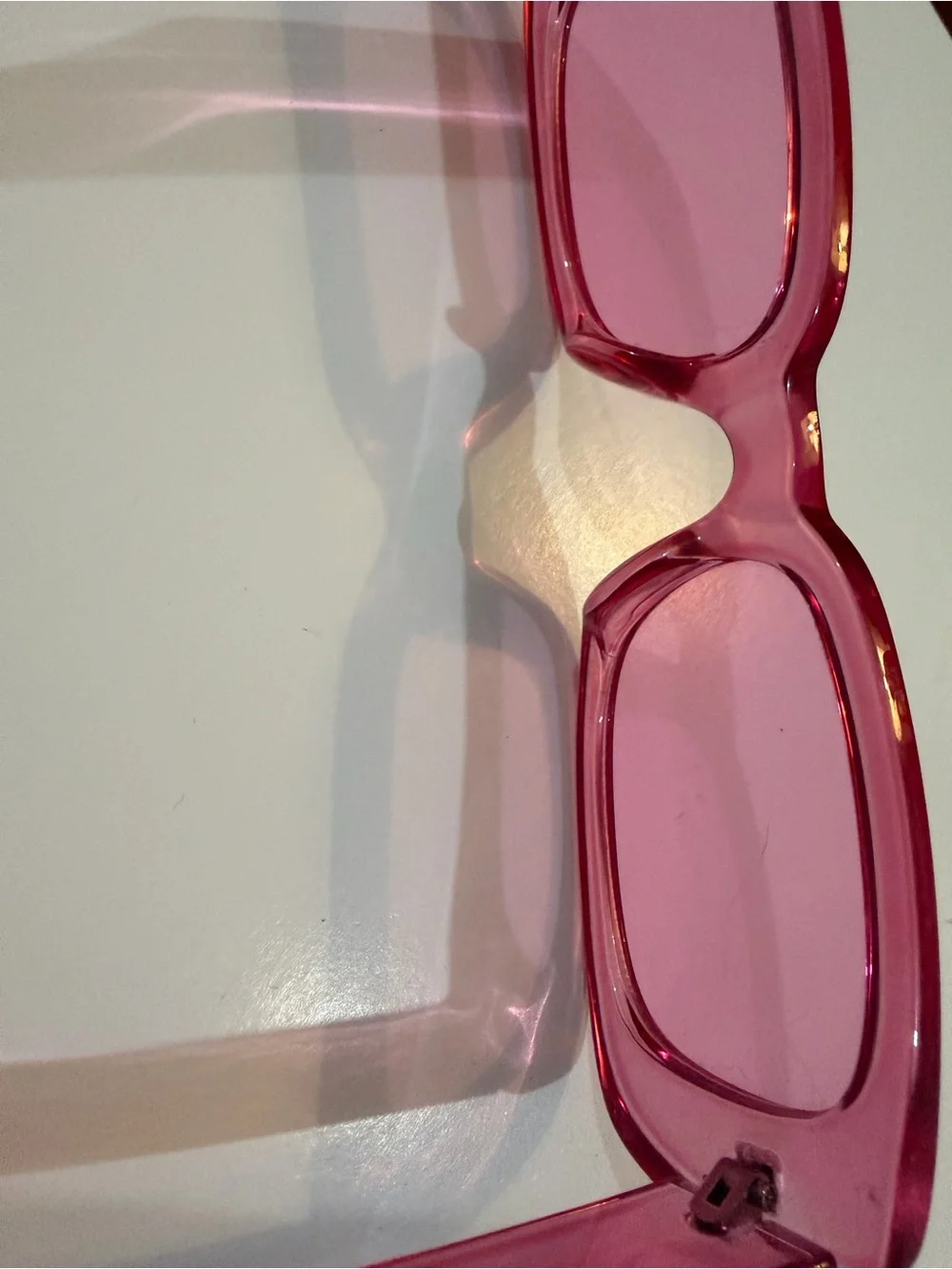 Women’s Pink Rectangular Fashion Sunglasses